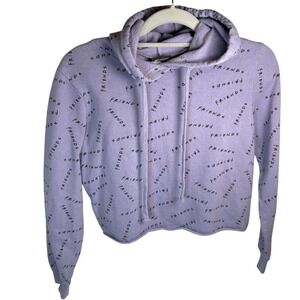 Purple Friends Hoodie Lilac Crop Drawstring Hood Size XS Friends TV Show Fanwear